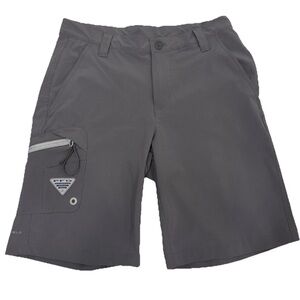Columbia PFG Mens Omni Shield Shorts Gray Size 30  Zipper Pocket
